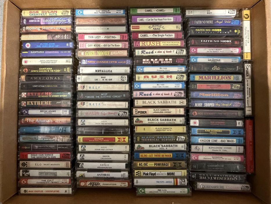 Sprzedam Kasety magnetofonowe! Kult Siekiera Dżem Nalepa  Led Zeppelin Camel Metallica Black Sabbath