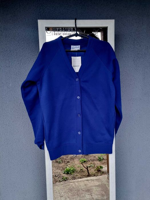 Новый кардиган цвета индиго на флисе