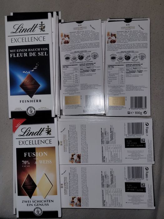 Lindt czekolady Dark 70% FUSION / FLEUR DE SEL 7 zł /sztuka