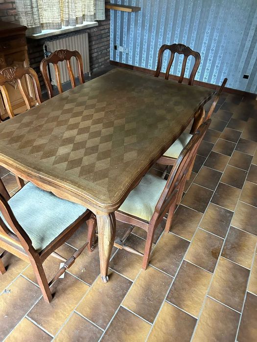 Piękny stół i 6 krzeseł LUDWIK XV!!! TANIO, komplet!!!32