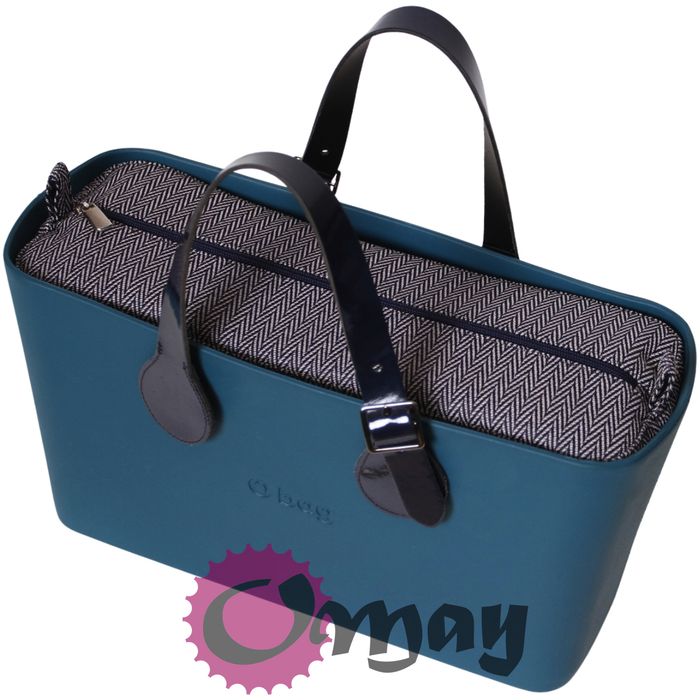 Granatowy organizer OBAG CITY OCITY jodełka 2 kieszenie wkład OMAY