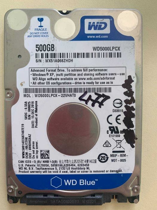WD blue 500 gb 2.5 ЖД диск