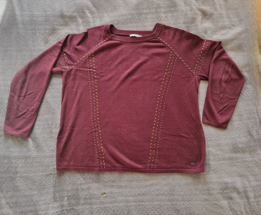 Bordowy Luźny sweter 40/42
