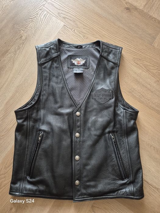 Harley Davidson oryginal  Skull Skórzana Kamizelka roz.M