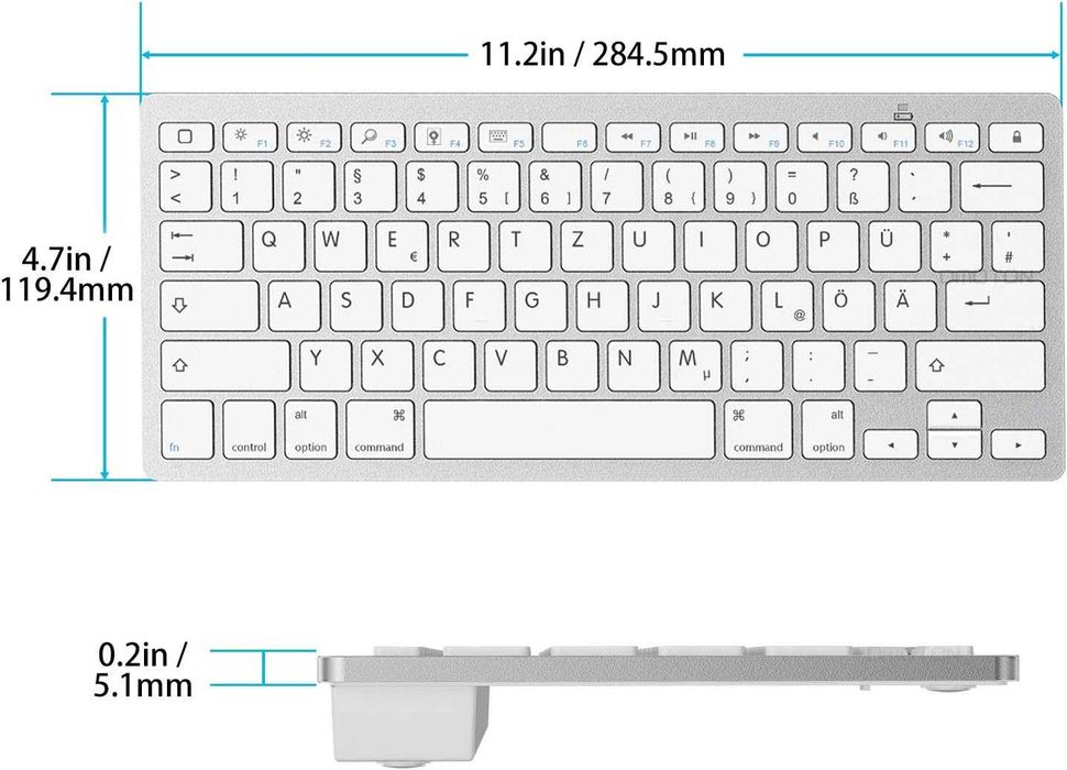 Omoton KB066 bezprzewodowa Klawiatura Bluetooth Macbook PC laptop