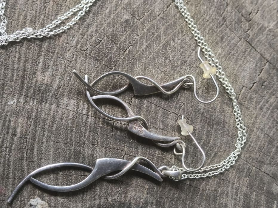 Srebrne  kolczyki,wisiorek Kit Heat Beaverbrooks. Vintage