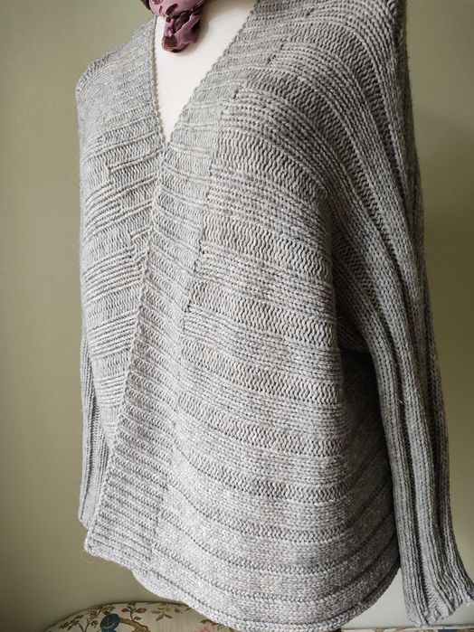 Manila Grace kardigan szary melanż rozm. uniwersalny