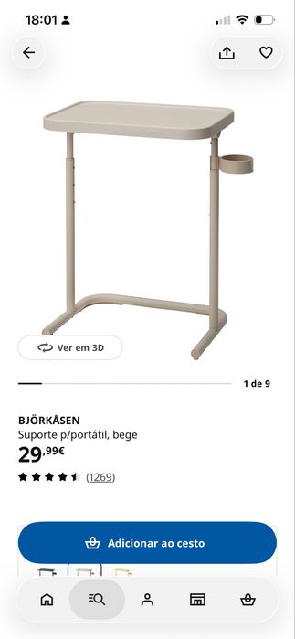 Mesa portatil branca ikea