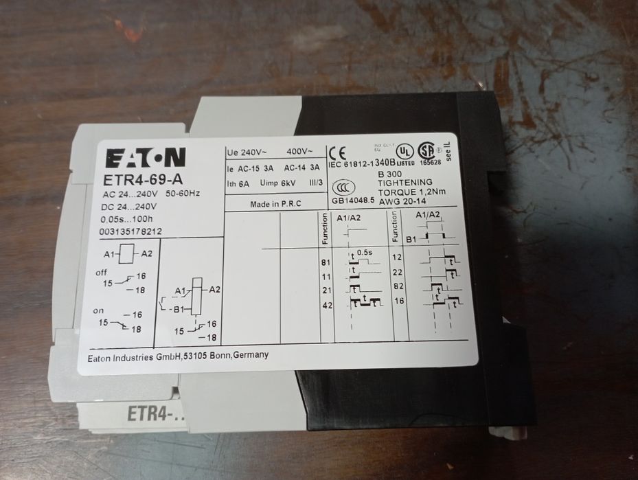 Relé temporizado Multifunçoes Eaton Etr464750735390978120