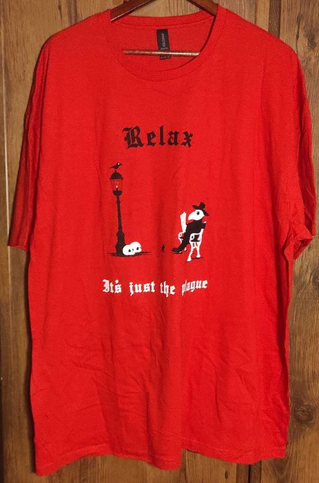 Koszulka T-shirt Doktor Plagi (Plague Doctor) | Bawełna, Czerwona, 3XL