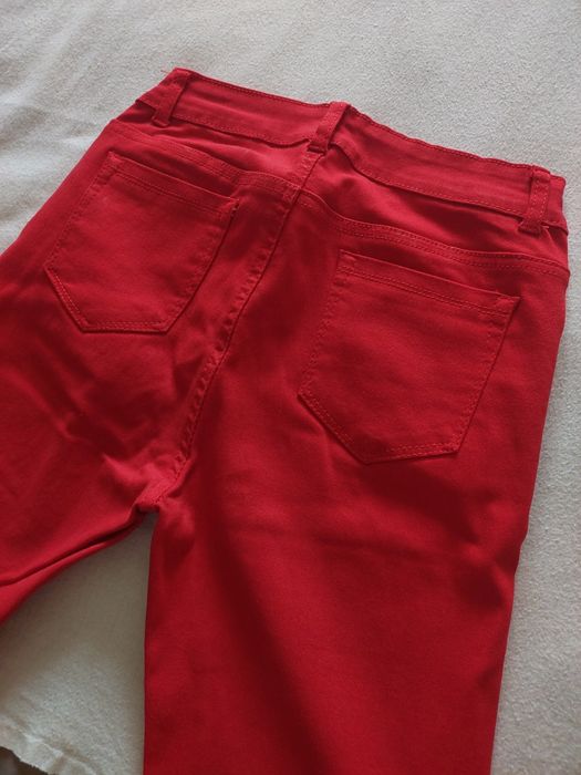 Calças Algodão Slim Vermelhas, M