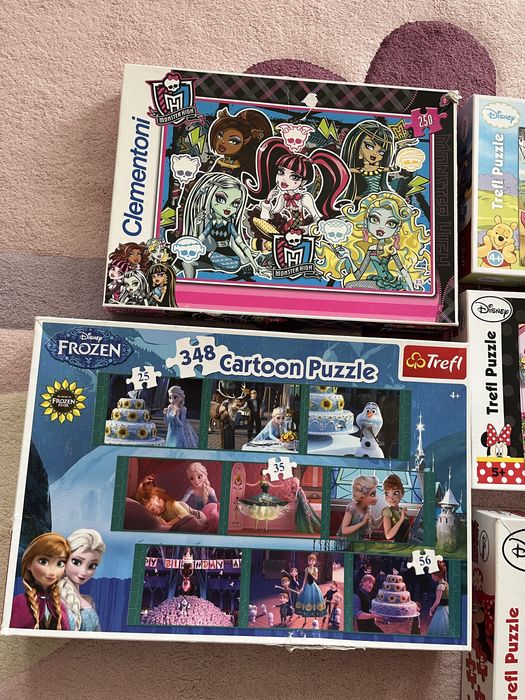 Puzzle 8 szt trefl clementoni kubus puchatek peppa mickey mouse elza