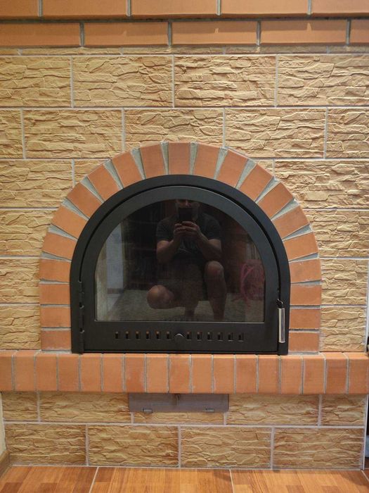 Дверці для каміна арочні під замовлення, дверка каминная со стеклом