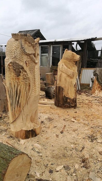 barć ule drewniane rzeźbione
