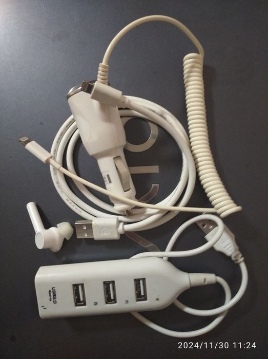 Кабель зарядки, зарядное 12в  usb хаб.