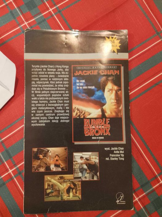 pamiątka z videoteki jackie chan wkładka do kasety vhs