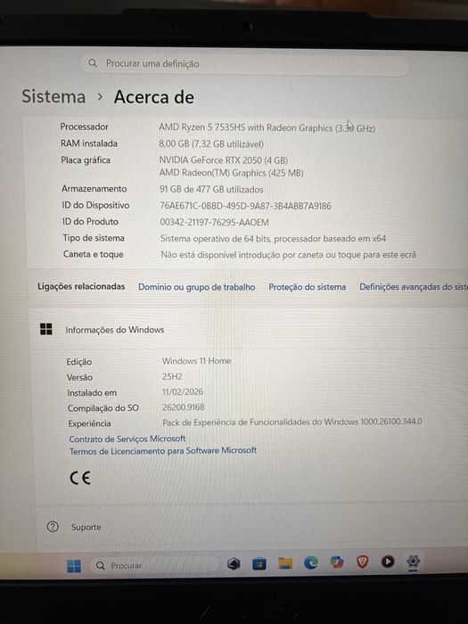 Portátil Gaming ASUS TUF A15 (Ryzen 5 / RTX 2050 / 144Hz) - Como Novo + Ofertas