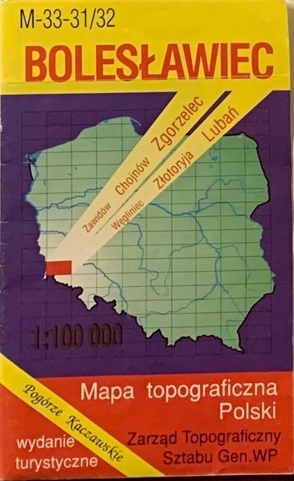 Mapa Bolesławiec M-33-31/32 1:100000 Zarząd Topograf. Sztabu Gen. WP