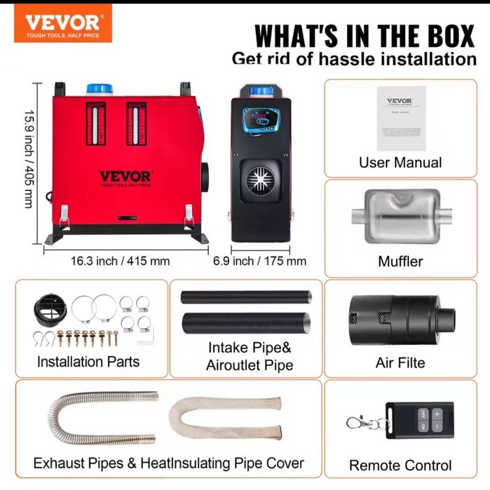 Автономний дизельний отопитель обігрівач 5кв 8кв опалювач портативна