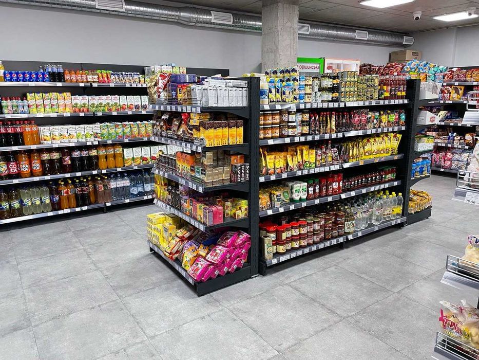 Магазин під ключ (стелажі, холодильники, прикасові зони)
