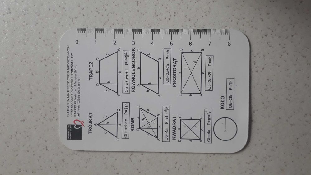 Ściągi kieszonkowe geometria, części mowy