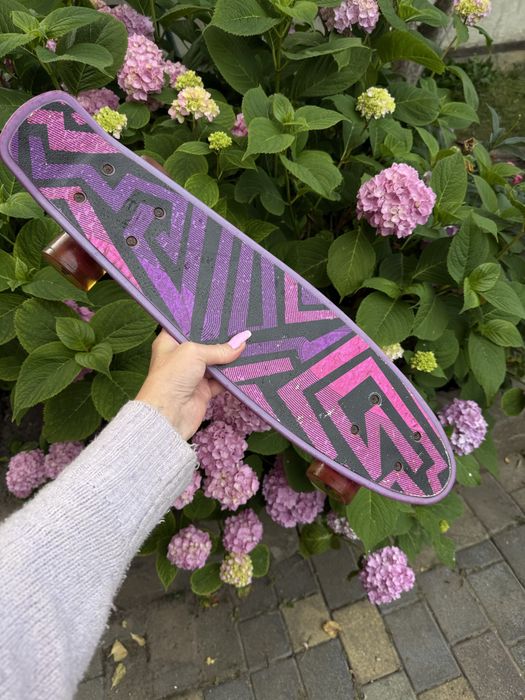 Скейт Пенні борд Penny board з малюнком для дітей і підлітків Фіолетовий