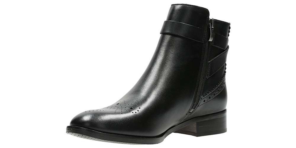 Clarks Botki damskie - Netley Olivia - r 35,5 - czarne, skórzane
