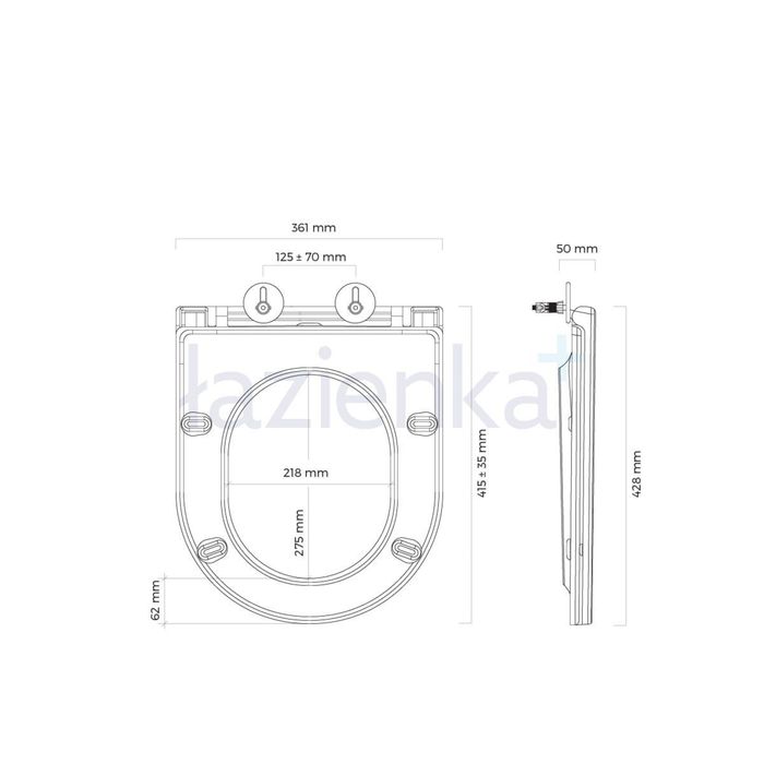 Zestaw WC podtynkowy Oltens Hamnes Kort + Tece Base | miska 49 cm