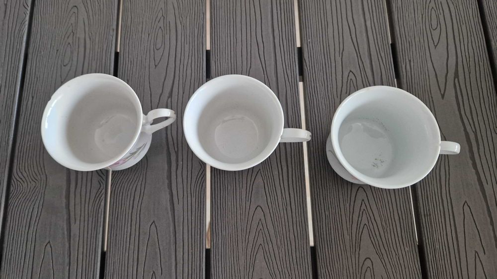 Conjunto de 3 chávenas vintage para chá ou café