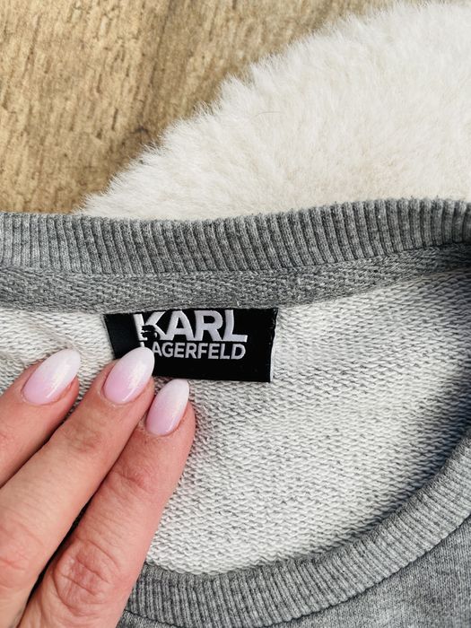 Karl Lagerfeld szara bluza logo oryginal L