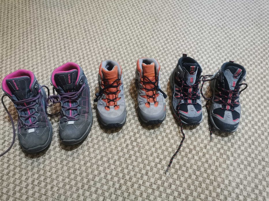 Обувь детская,ботинки на девочку и мальчика Lowa, Mammut и Salomon