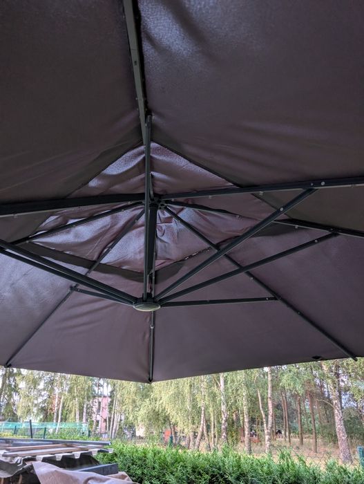 Parasol ogrodowy rozkładany grafit 3x4m LED