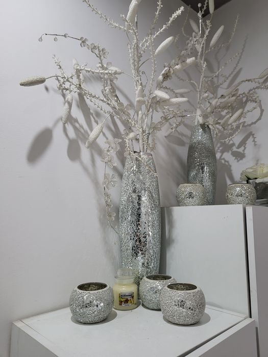 Glamour zestaw srebrny Home&You motylek lustrzane wazon chanel obraz