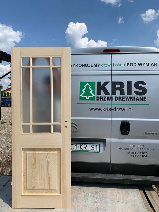Drzwi drewniane sosnowe surowe Na Wymiar Cała Polska szpros FARMHOUSE