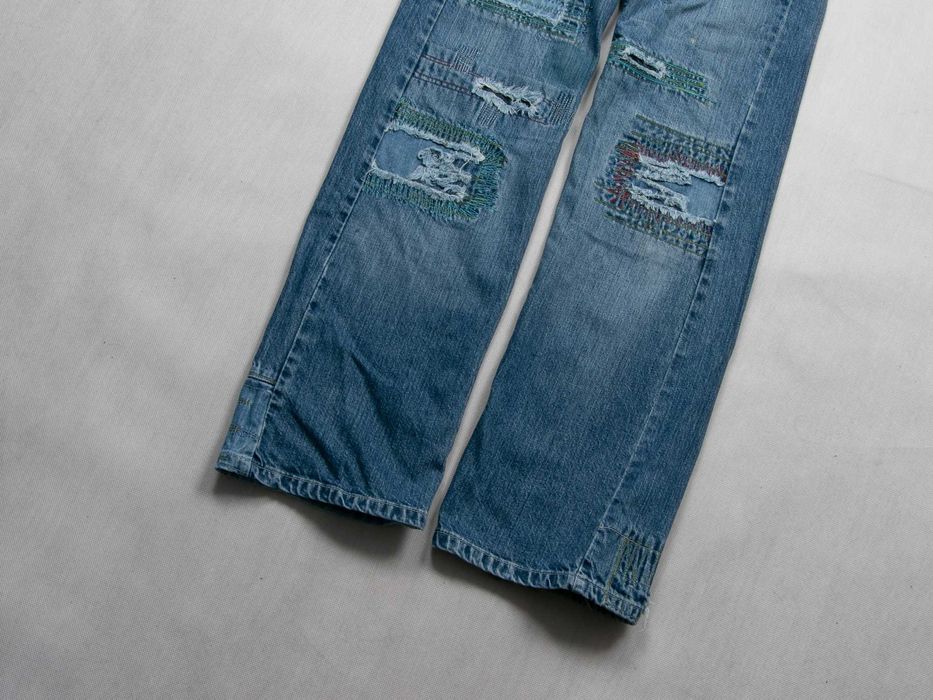 Y2K Blend G-Blend Patchwork Jeans Baggy spodnie Skater Distressed 30us