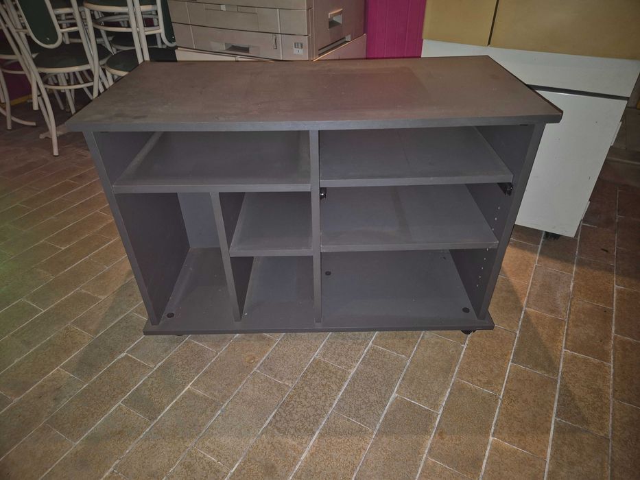 Estante Metálica 4 Prateleiras - Movel Madeira - Armário Escritório Metal 4 Prateleiras - Barreiras de Segurança