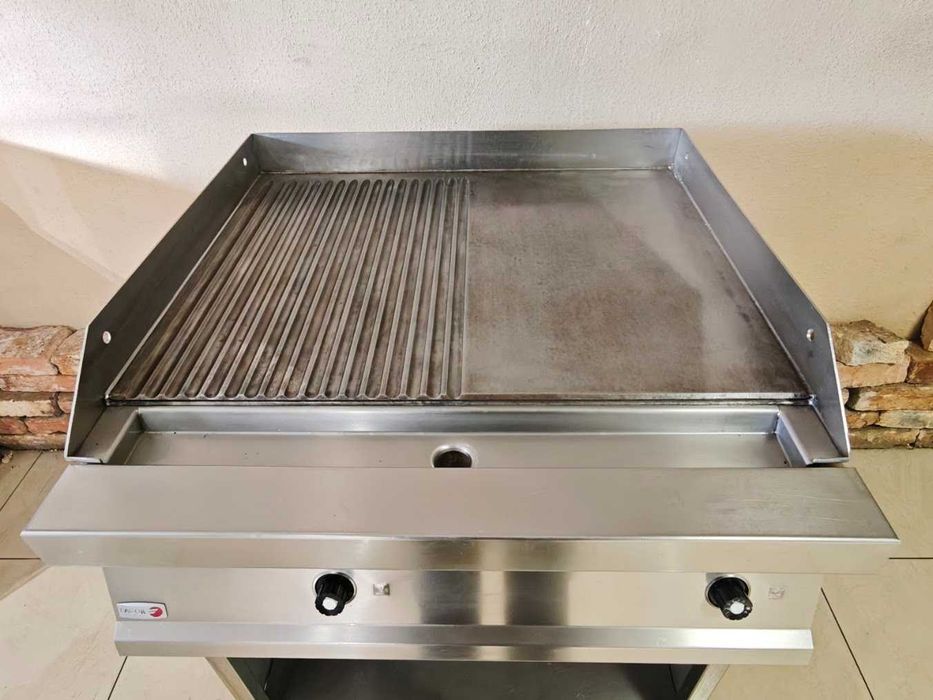 Płyta grillowa Fagor 70 cm gaz – 1/2 gładka 1/2 ryflowana