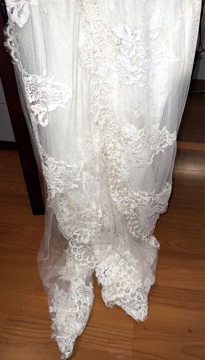 Vestido Original PRONOVIAS sereia + Fato completo de noivo + véu renda