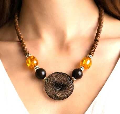 Колье Бохо Этно стиль/ Подарок / Етно намисто с кулоном Спираль