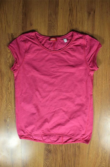 Bluzka Esprit r. S różowa damska kr rękaw bawełniana