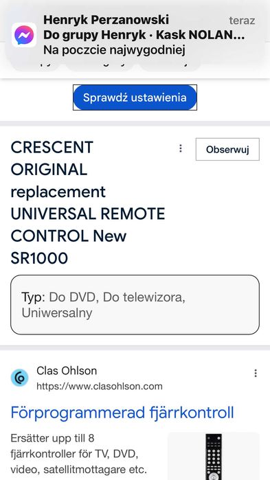 CRESCENT SR 1000 uniwersalny pilot Mrągowo