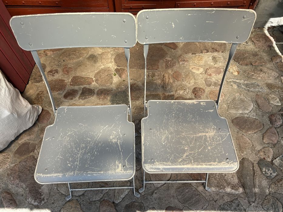 Krzesła metalowe ogrodowe składane