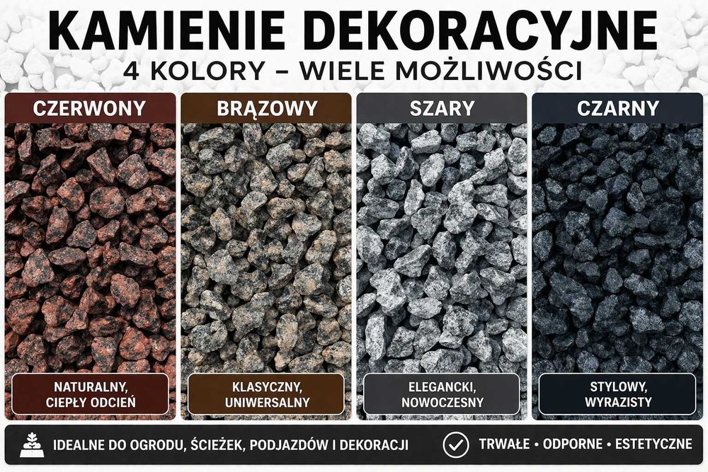 Grys granitowy 11–16 kamień ozdobny na ścieżki ogród rabat transport