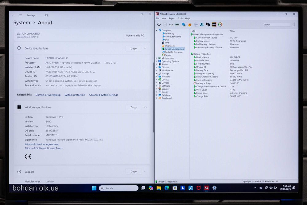 Lenovo Legion Slim 7 16APH8 7840HS 3.2K-165Hz RTX 4060 16GB 1TB W11H