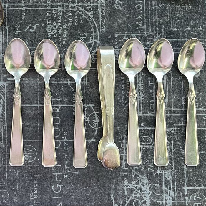 столові прибори, кавові ложечки, чайні ложки, щипці для цукру, вінтаж