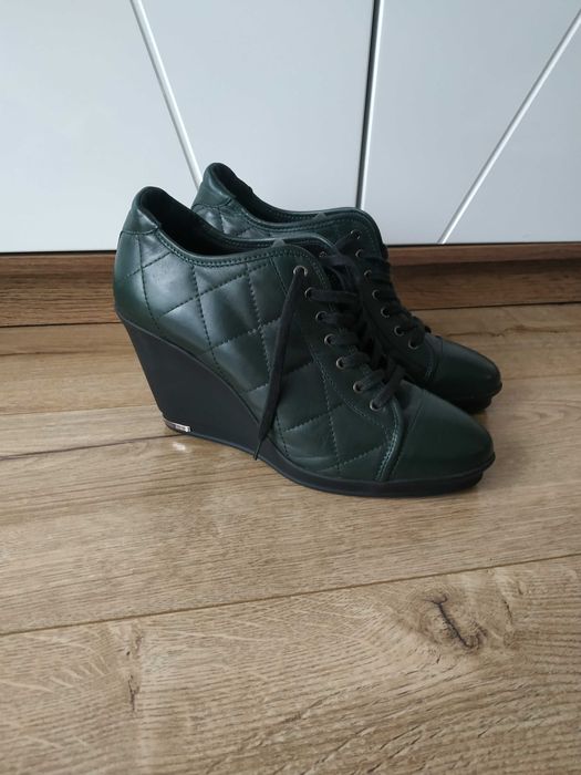 Nowe buty 40 Botticelli butelkowa zieleń, koturny jesień 40