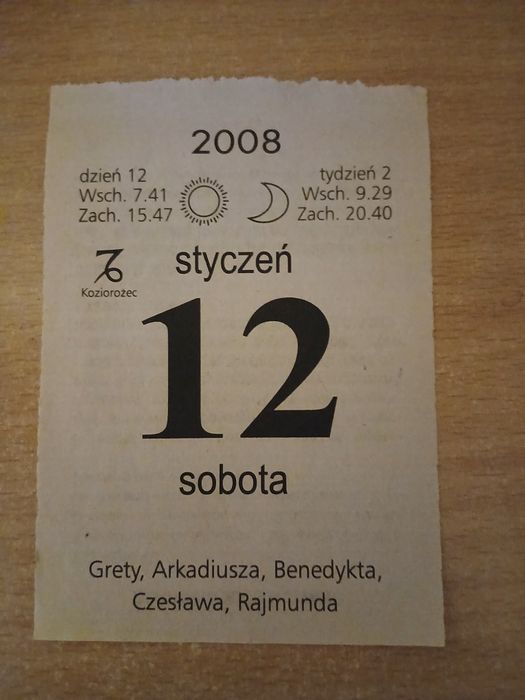 Kartka z kalendarza 2008 dla Pana Marcina