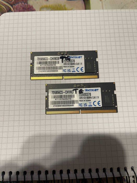 Оперативна пам'ять для ноутбука 8GB (RAM 2 штуки по 8 гб)