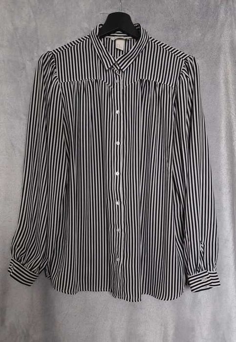 Koszula w czarno-białe paski H&M 42