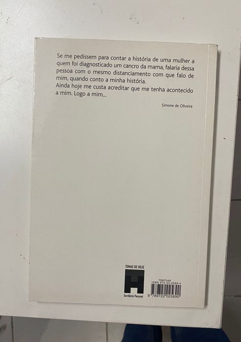 Livro Nunca ninguém sabe a batalha contra o cancro